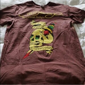 Ed Hardy Brown Graphic T-Shirt
